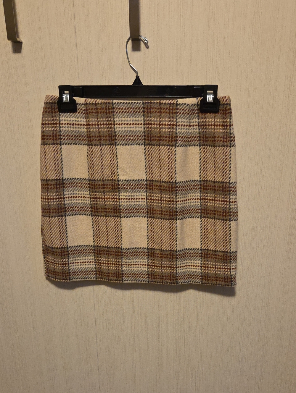 H&M Plaid Mini Skirt in Brown and Cream Check
